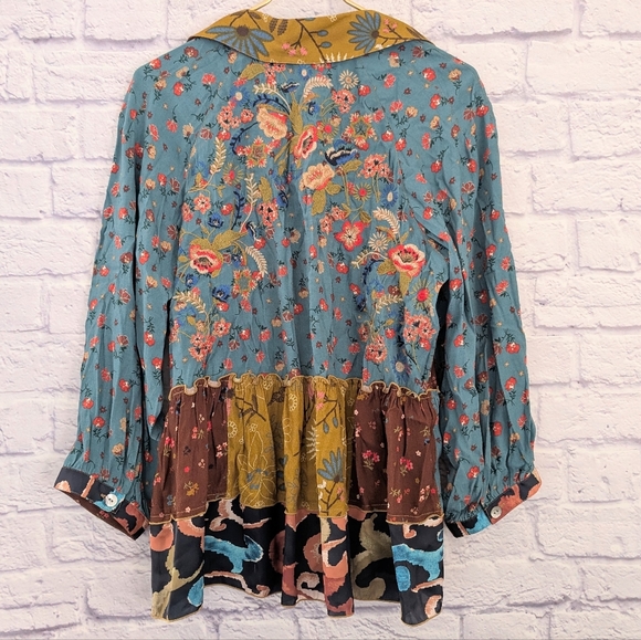 John Mark Multicolor Floral Button-Up Blouse - Picture 3 of 5